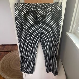 J. Crew Patterned Navy and White City Fit Capri Pants! 97% Cotton!